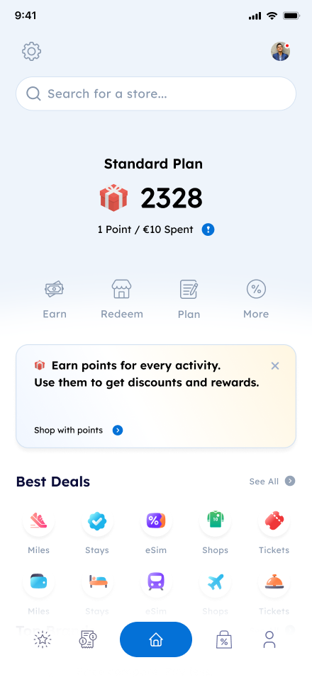 App Fanpoints Screen